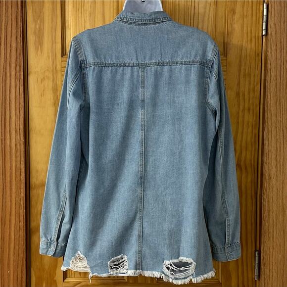 V580 Soft & Distressed DENIM Shirt, Jacket or Dress US Women’s Small Long Sleeve - Picture 10 of 13